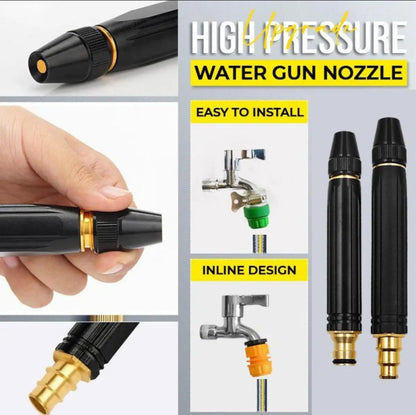 Adjustable High-Pressure Water Spray Gun Nozzle + FREE Pipe Clamp (Imported High Quality Metal Nozzle)