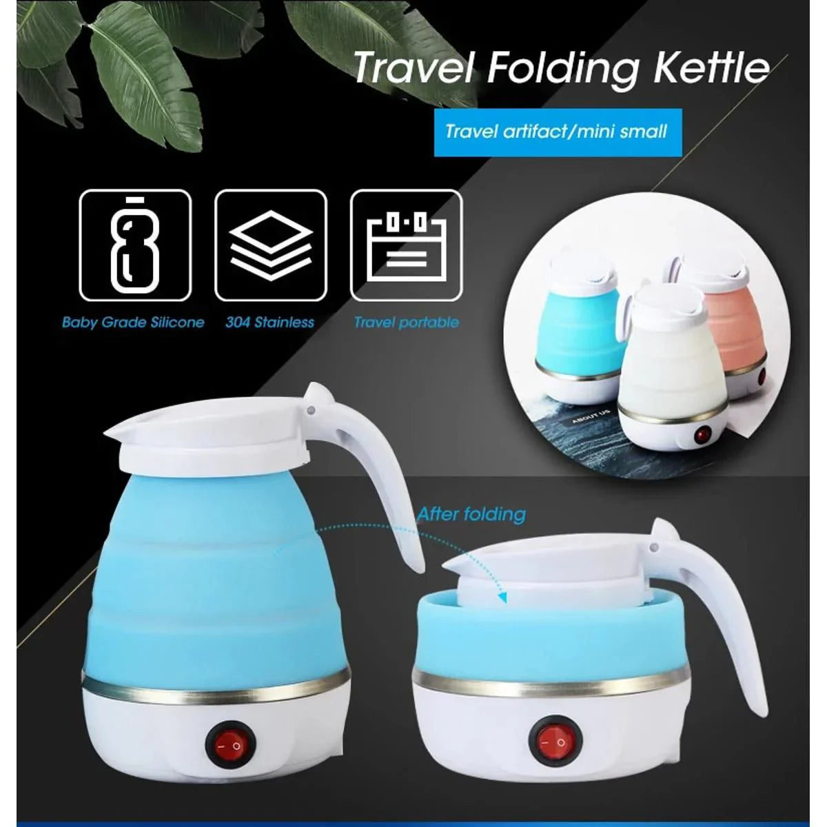 Portable Silicone Foldable Electric Kettle