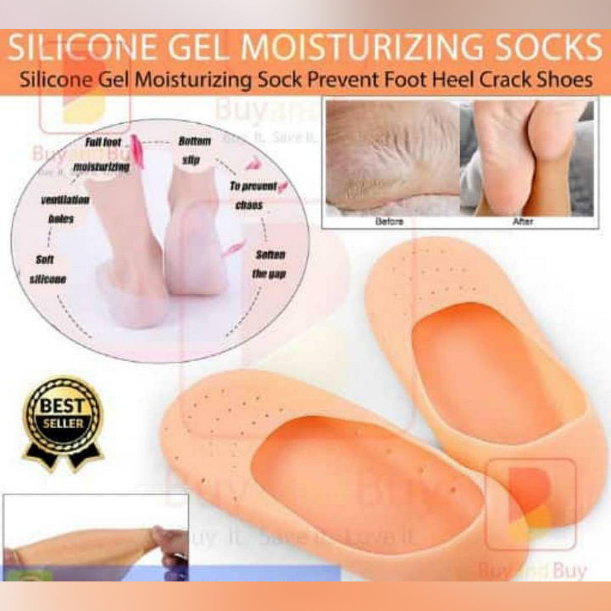 Moisturize gel silicone socks