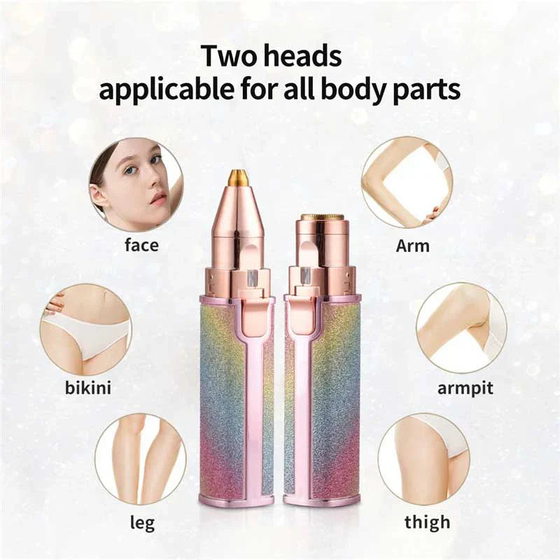 Flawless 2 In 1 Eyebrow Trimmer | Multifunctional Usb Charging Cable And Cleaning Brush